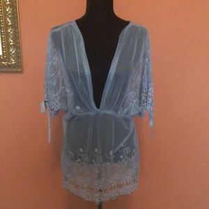 Sheer lace top, tunic length